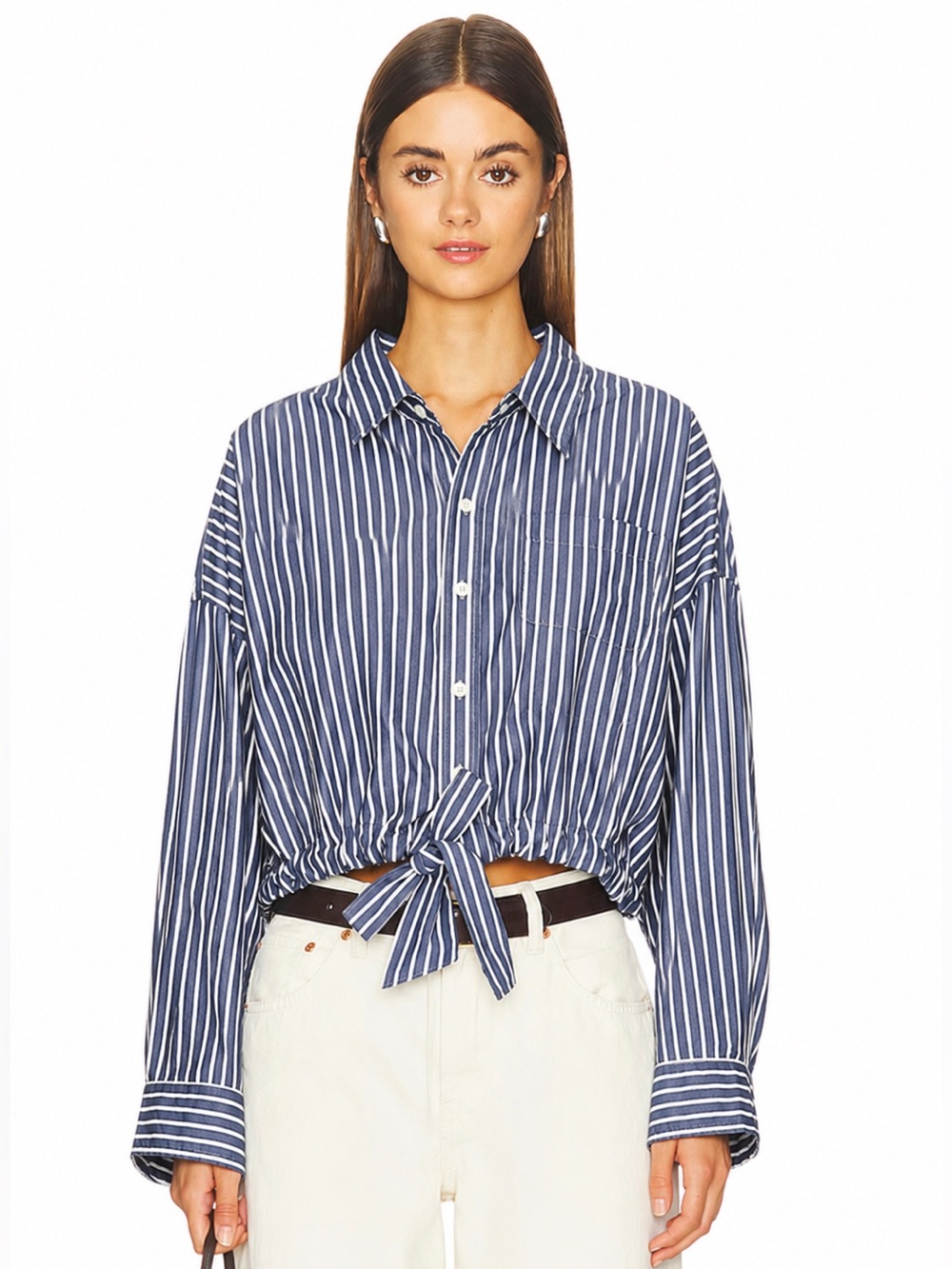 Denimist Long Sleeve Front Tie Shirt